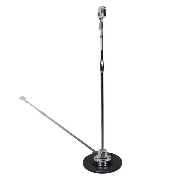 Classic Retro Vintage Style Microphone & Swing Stand, Silver Style, Pyle, Mfr#: PDMICR70SL